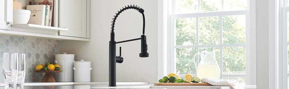 Сучасний кухонний змішувач з висувною лійкою AIMADI 360° з нержавіючої сталі, чорний/рожеве золото, для кухні