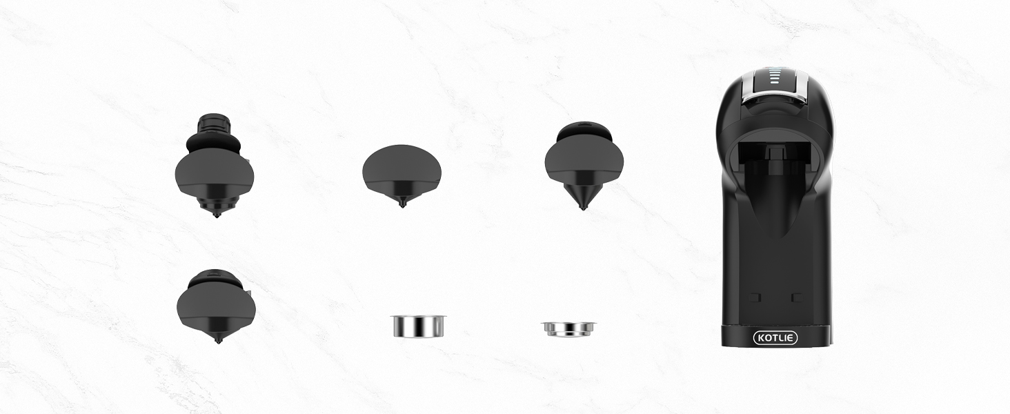 Кавомашина KOTLIE 5-в-1 для капсул, меленої кави та ESE (44 мм), чорна (EM-308A)