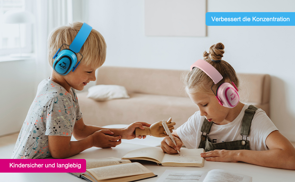 Навушники для захисту від шуму GREEN DEVIL для дітей 3-16 років (SNR27.4) - 2 шт. (блакитний+рожевий)