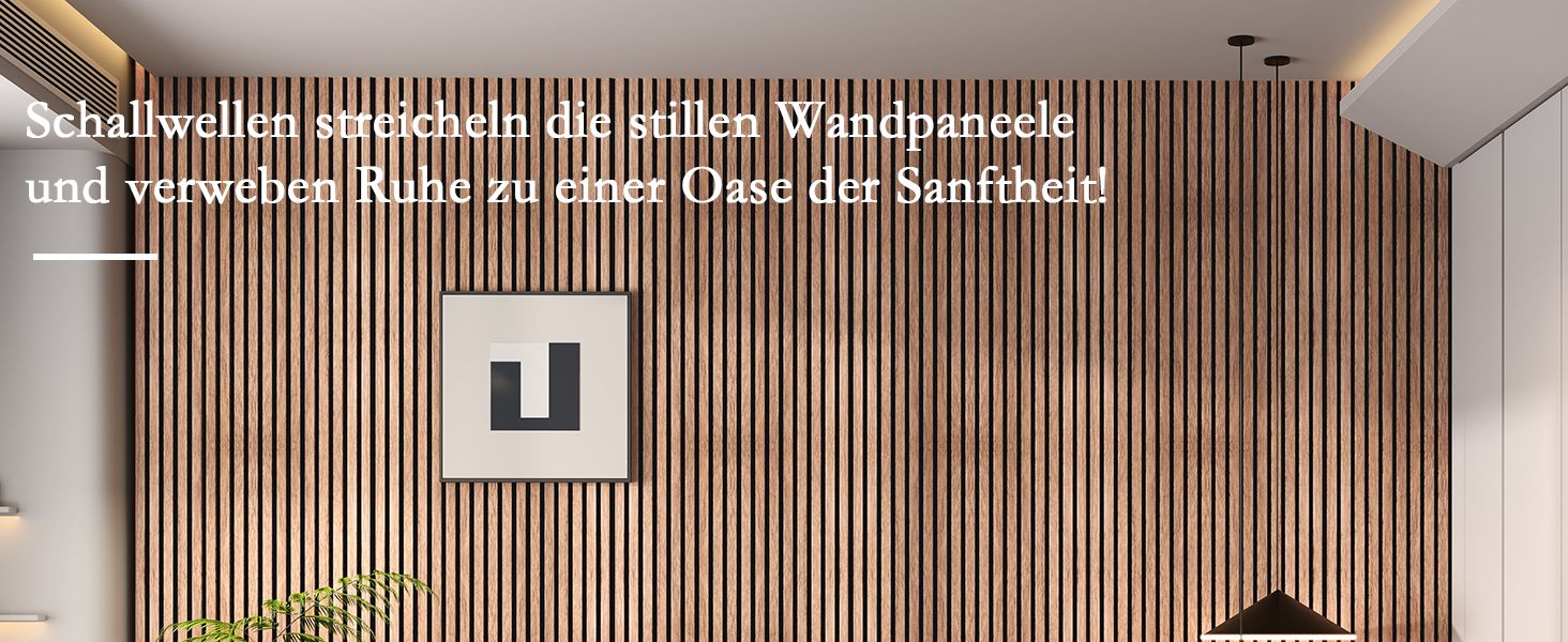 Акустичні панелі JBER самоклеючі для стін, шумопоглинаючі 3D-панелі для студії, офісу та дому, натуральний дуб, 30×30×1 см (набір 12 шт, смугастий дизайн 60×60 см)