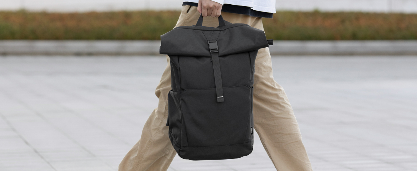 Рюкзак Inateck RollTop 25-30 л для чоловіків і жінок, з окремим відділенням для взуття, для ноутбука 17