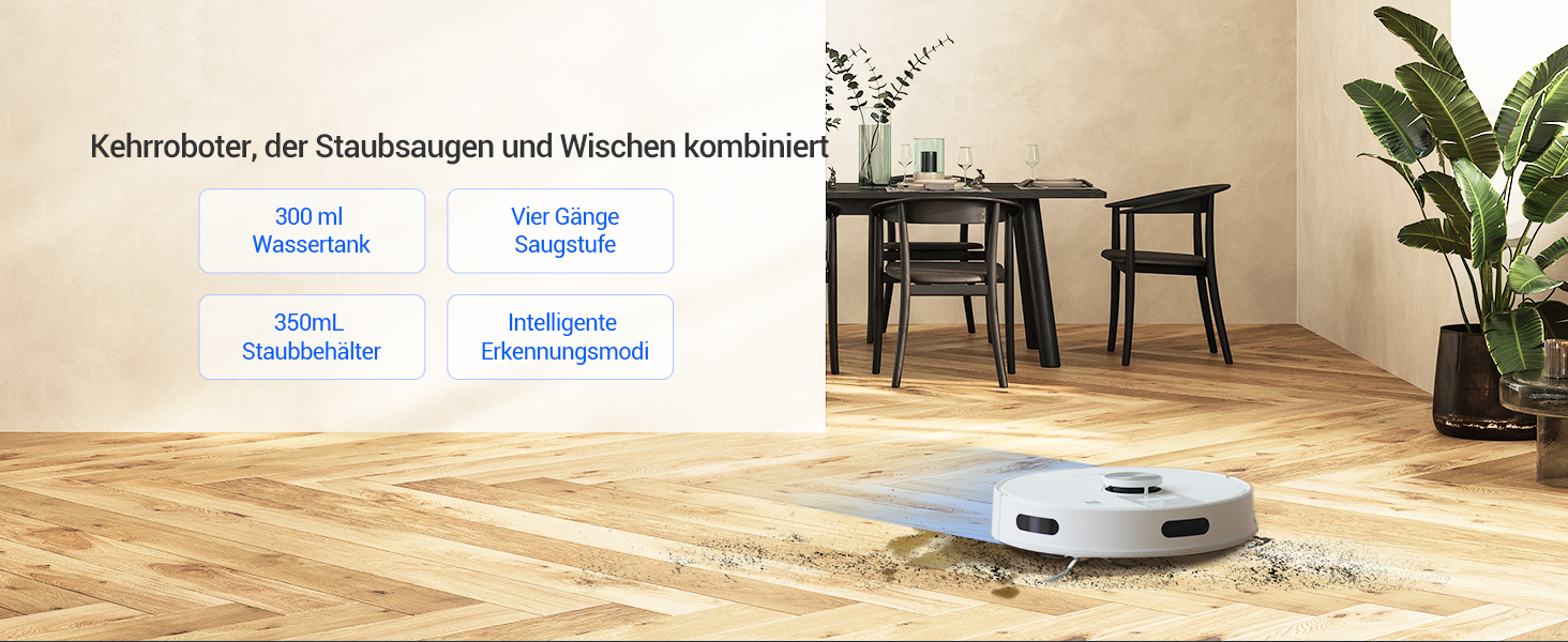 EZVIZ Re4 Plus: Розумний робот-пилосос 3-в-1 з автоматичним очищенням, WiFi, LiDAR, 4000 Pa, керування через APP/Alexa/Google