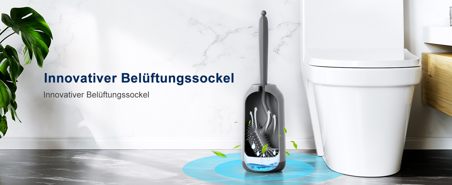 Силіконова щітка для унітазу HAMITOR з тримачем: гнучка щітка для унітазу з очищувачем країв - швидковисихаючий набір щіток для унітазу з тримачем для аксесуарів у ванну кімнату, підвісна щітка для унітазу сірого кольору, без свердління, 1 шт.