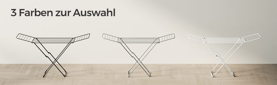 SONGMICS Сушарка для білизни розкладна, підлого типу, біла LLR540W01