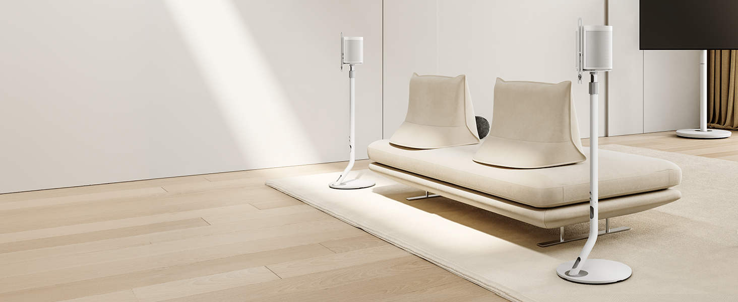 Підставка для колонок FITUEYES Design, металева, регульована по висоті, 2 шт, білий колір