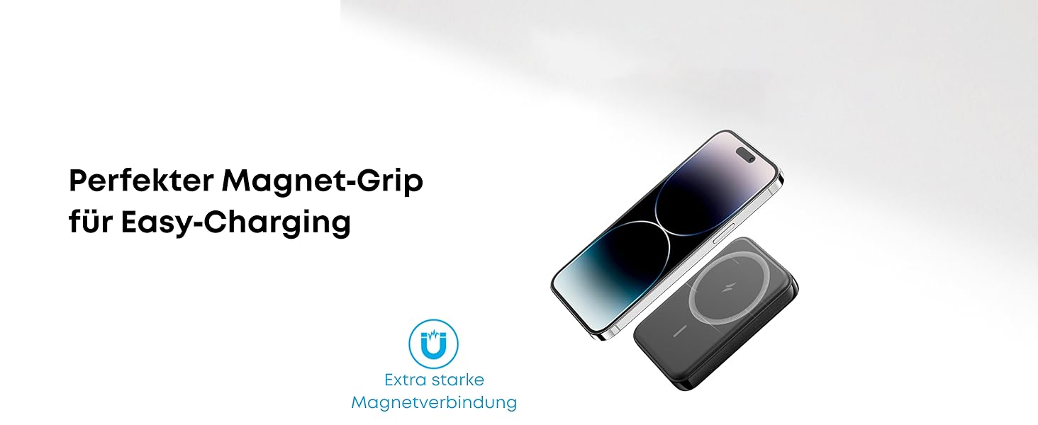 Anker PowerCore Magnetic 5K: бездротова батарея 5000mAh для iPhone 17/16/15/14/13/12 (Чорний)