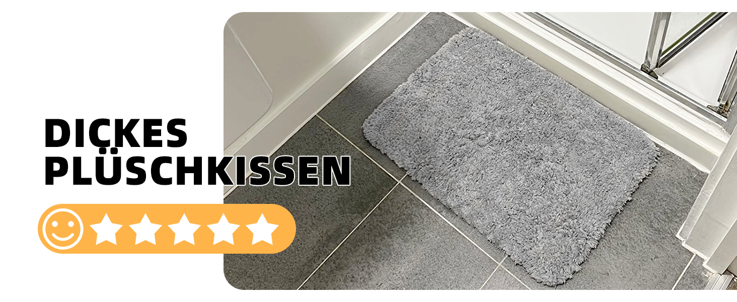 Килимок для ванної кімнати Color G 40x60 см, антиковзаючий, швидковисихаючий, плюшевий, сірий | Килимок для ванни, для душу