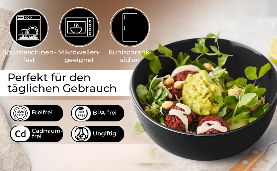 Набір мисок Miamio Le Papillon, 6 шт по 600 мл: для смузі, салатів, супів | 600 мл