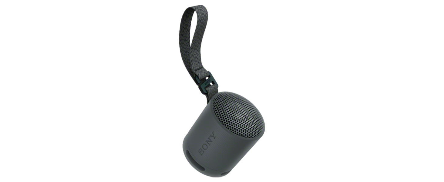 Портативна Bluetooth колонка Sony SRS-XB100 чорного кольору: волого- та пилозахист IP67, до 16 год роботи, ремінець для перенесення