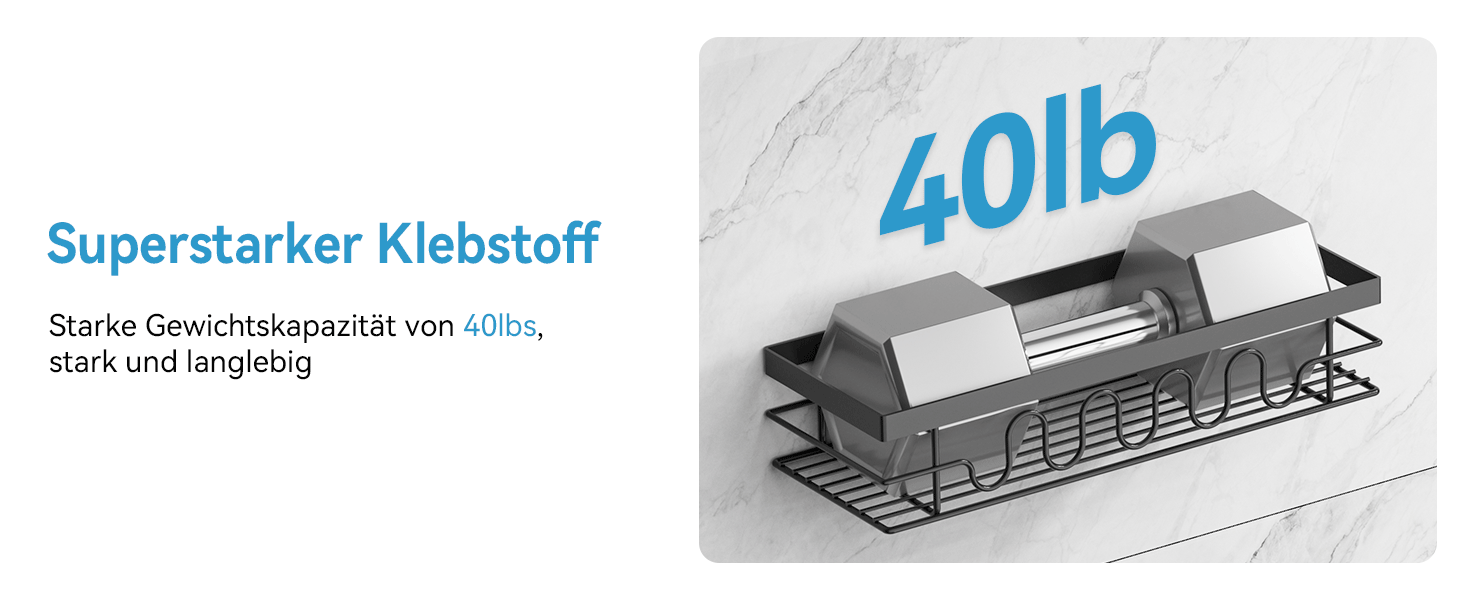 Поличка для душу без свердління, 3-секційний органайзер для душу з регульованими кошиками, нержавіюча сталь - Максимальний простір для зберігання з мильницею та 3 гачками для душу, ванної, кухні, балкону - Підставка для душу без свердління