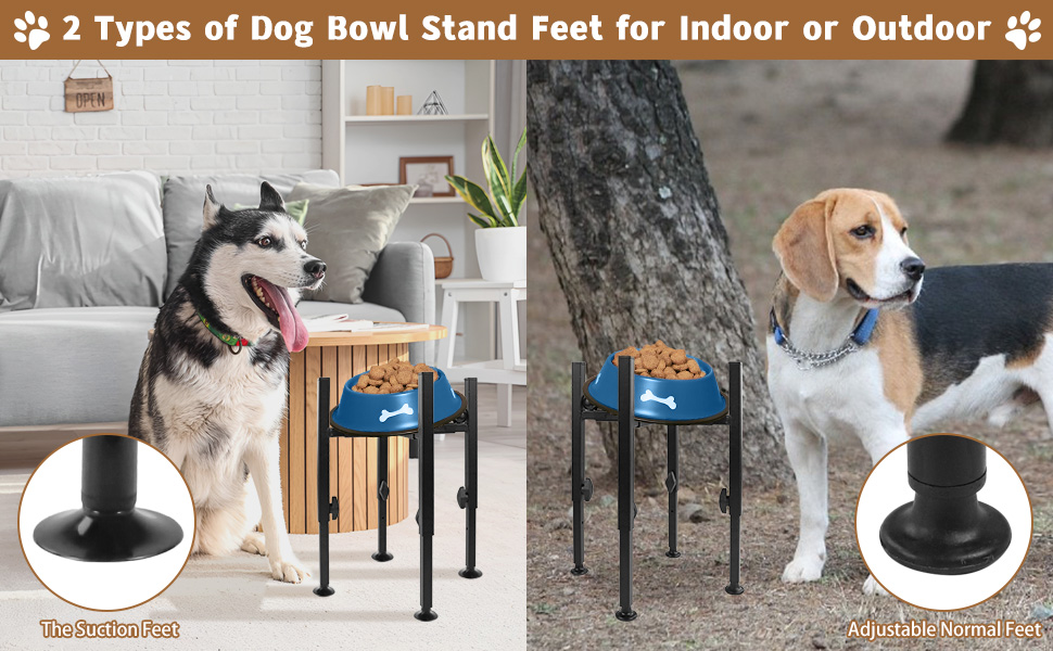 Підставка для миски для собак з підставкою для лап, регульована по висоті (15-26 см), металева, для води та корму, для маленьких, середніх та великих собак (лише стійка)