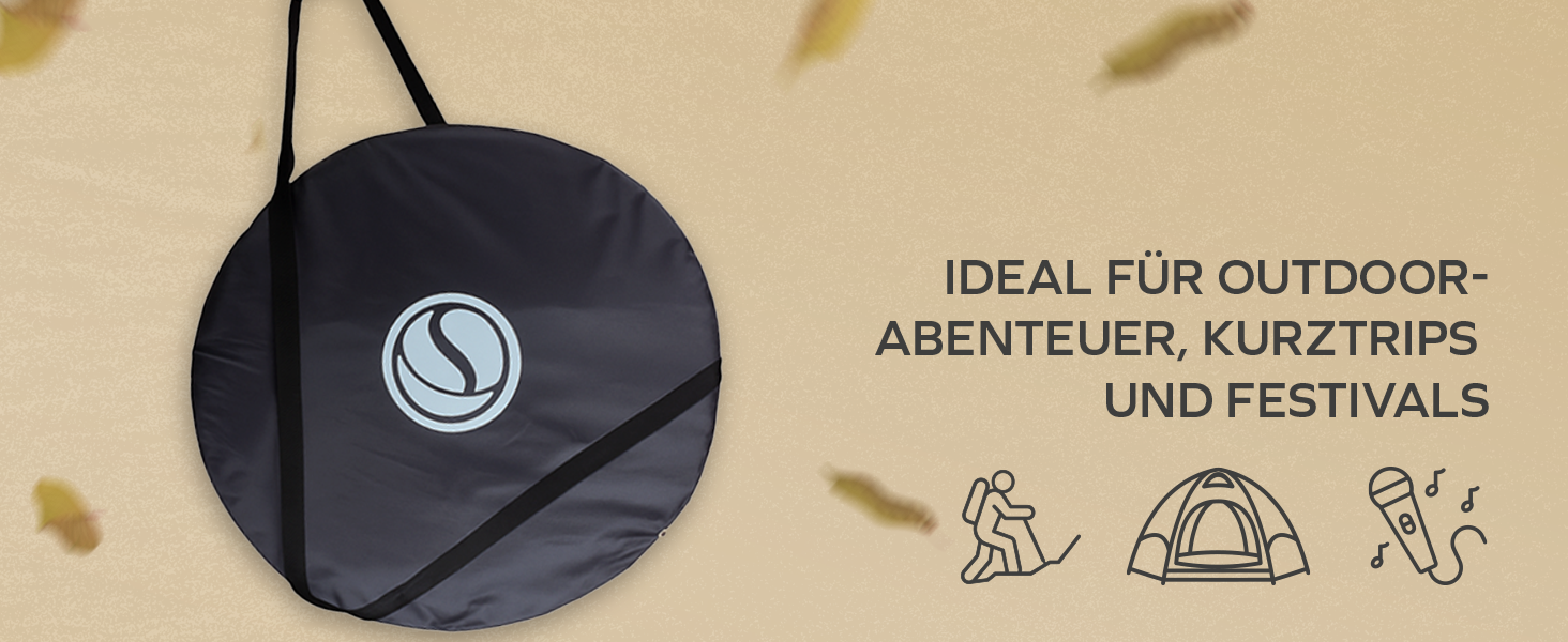 Намет для душу NaturBummler Pop-Up з захистом приватності, водонепроникний, з 5 кишенями та підлогою (1,9 м висота) – мобільний туалетний намет, переодягальня, захист від вітру для кемпінгу, пляжу, відпочинку на природі