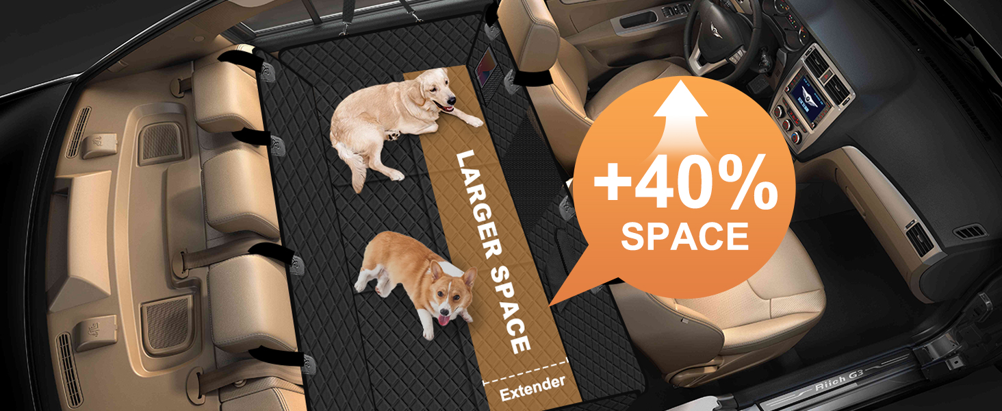 Захисний чохол на заднє сидіння авто для собак, чорний, 155x72 см (для позашляховиків/вантажів)