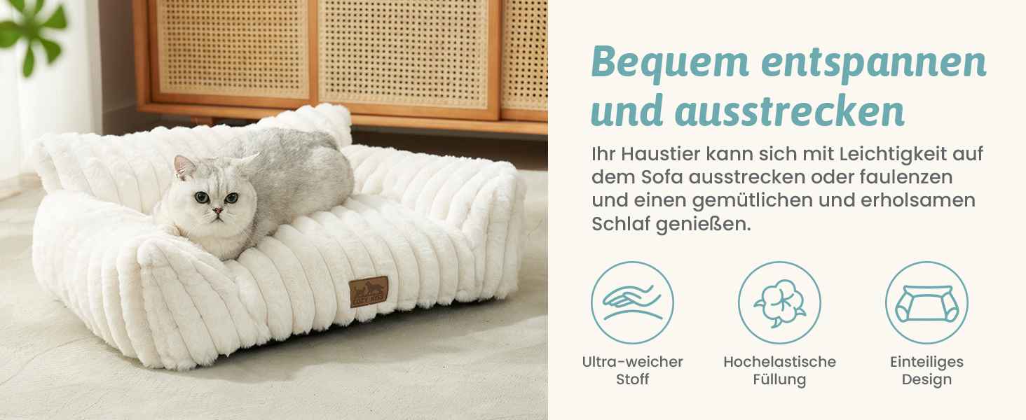 Килимок для котів XL, сірий, 80x60x33 см - м'яке ліжко-софа для котів та собак, зручне та легке у догляді