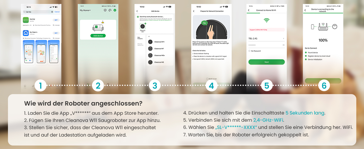 Робот-пилосос Vexilar W11 з функцією миття, LiDAR навігація, потужність 5000Pa, тривалий час роботи, WiFi, ідеальний для килимових покриттів