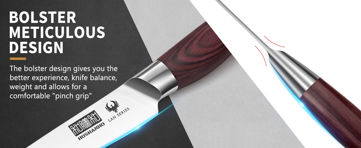 Набір кухонних ножів HOSHANHO (8 шт.) з нержавіючої сталі, професійний японський шеф-ніж, 20 см, з ергономічною ручкою