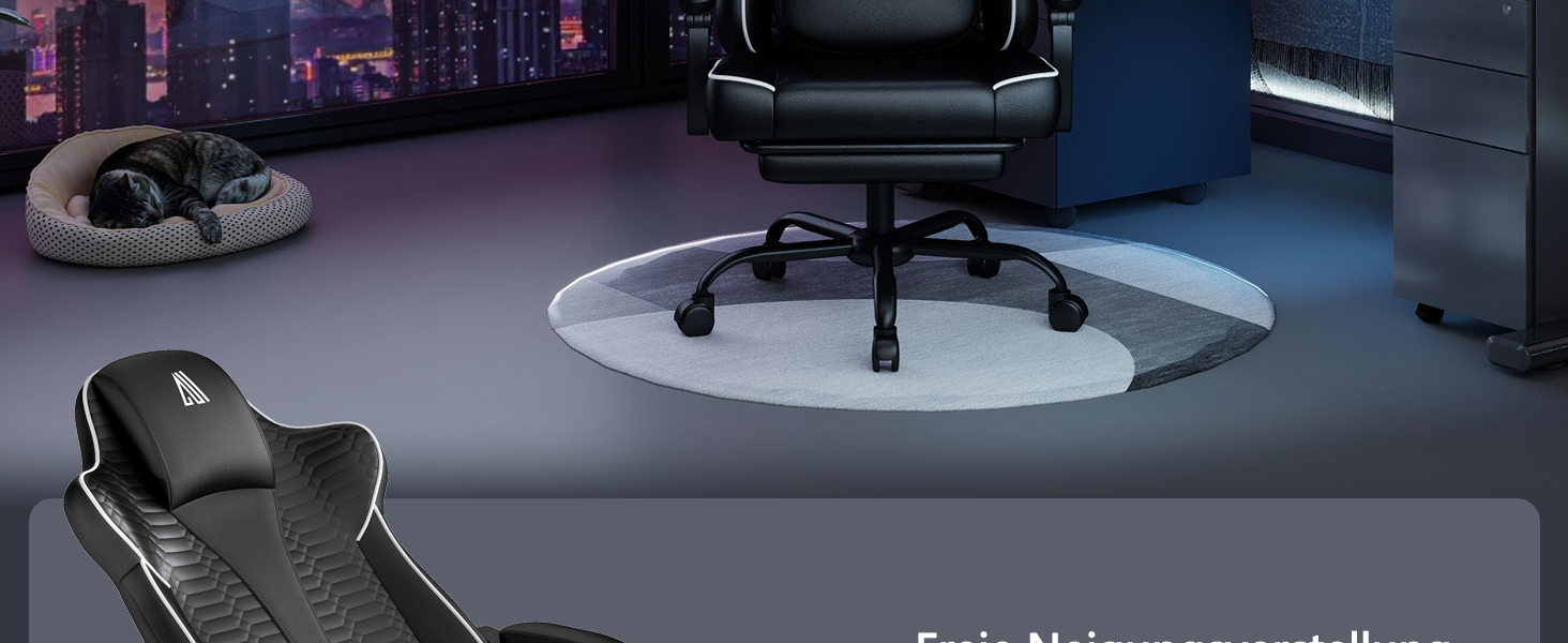 Геймерське крісло Ergonoma з підставкою для ніг, регульоване по висоті, біле - до 150 кг