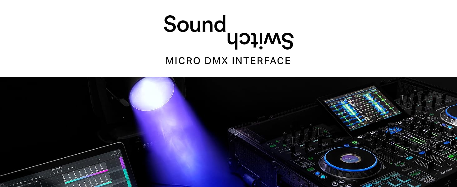 SoundSwitch Control One: Професійний DMX контролер освітлення для DJ з 3 місяцями доступу до програмного забезпечення SoundSwitch, підтримка DMX та Phillips Hue (Micro DMX, чорний)