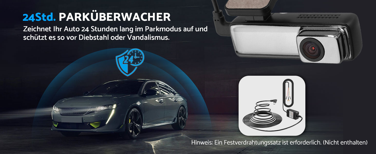 eSynic Міні відеореєстратор (Dashcam) Auto WiFi 1080P Full HD – 160° Широкий кут, Нічне бачення, G-сенсор, Паркувальний режим, Керування через App, WiFi, 32GB SD-карта в комплекті