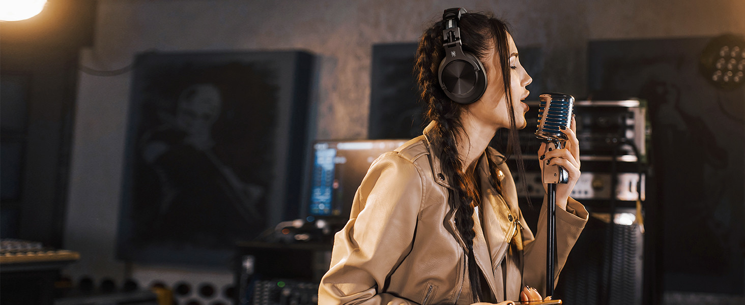 OneOdio Bluetooth навушники Over-Ear, 72 год HiFi Stereo, бездротові, з 6.35mm та 3.5mm аудіоджеком для студії, DJ, телефону, ПК, підсилювача - Чорний