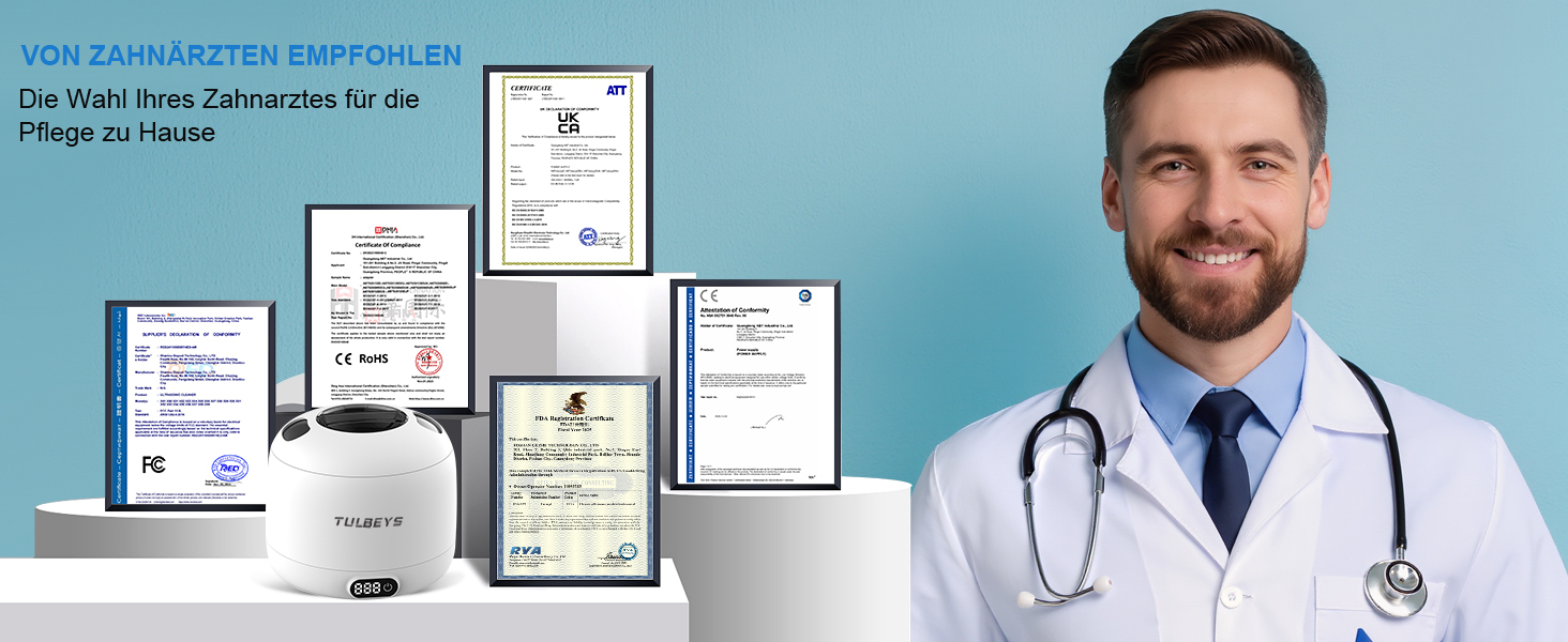 Ультразвуковий очищувач 45000 Гц з УФ-дезінфекцією 220 мл для зубних протезів, брекетів, ювелірних виробів - білий