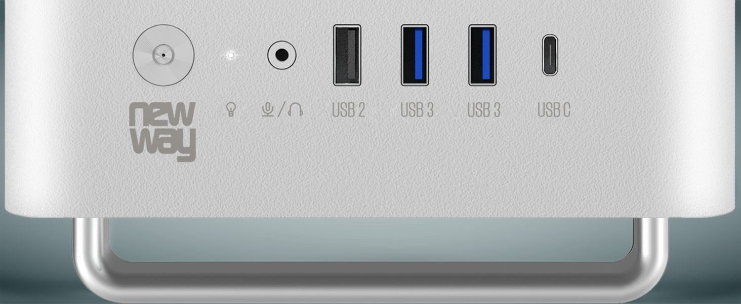 NEWWAY NC1 - Міні-ПК Tower у корпусі з металевою сіткою (білий) - Mini-ITX, Micro-ATX, ITX, USB Type-C, 9MM вентилятор
