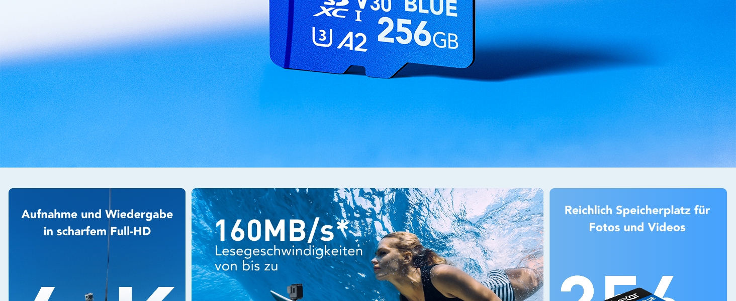 Карта пам'яті MicroSDXC Lexar Blue 256GB, швидкість до 160 МБ/с, UHS-I (набір 2 шт)