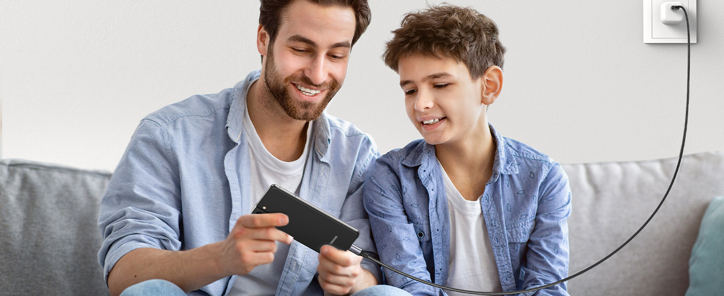 Кабель USB-C UGREEN 2 шт. (2M + 0.5M) нейлонова обплітання, сумісний з Samsung Galaxy S24 Ultra, S23, S22, iPhone 15 Pro, Pro Max