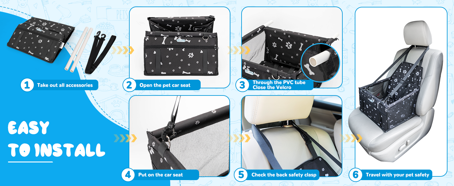 Автомобільний крісло-переноска для собак та котів Nobleza, 40x34x25 см, чорний