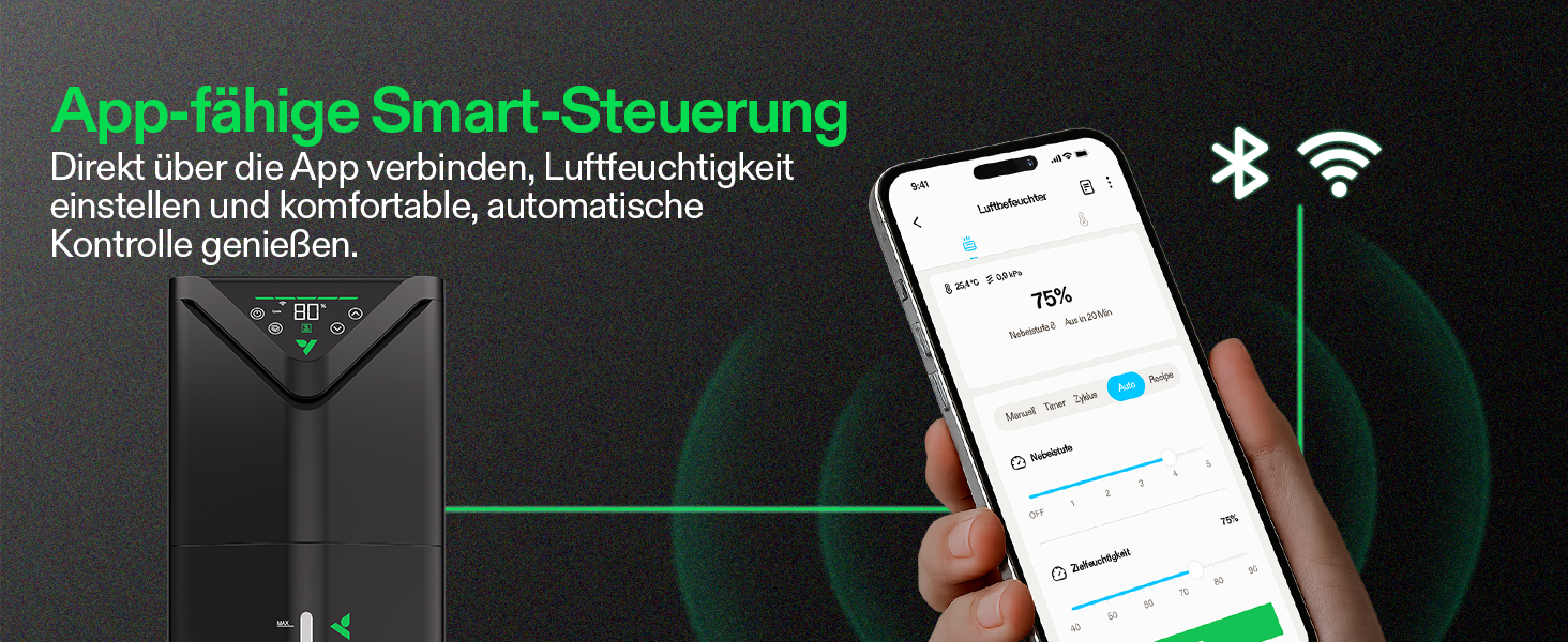 Зволожувач повітря VIVOSUN для рослин, AeroStream H05, 19л, ультразвуковий, тихий (24дБ), 360°