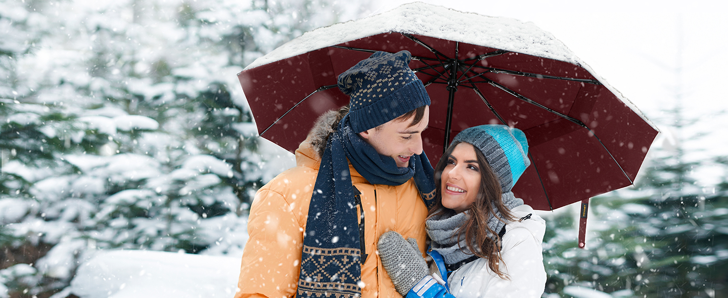 TECKNET Штормовий парасолька: великий автоматичний парасолька з 10 ребрами, 104 см, вітростійкий, компактний, для подорожей, гольф, чоловічий та жіночий (червоний)