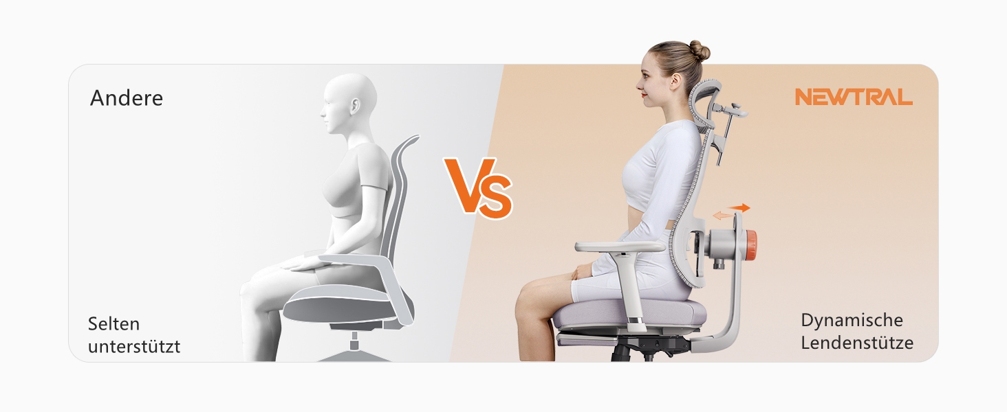 Офісне крісло Newtral MAGICH-PRO з підніжкою, ергономічне, з динамічною підголівником та поперековою підтримкою (сірий)