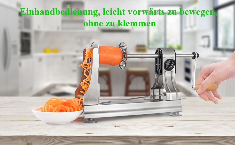 WellToBe CS 668 спіралізатор: ручний спіральний овочевий слайсер з 6 лезами та 4 присосками для приготування пасти, спіралей з овочів (морква, огірок, картопля, кабачок, гарбуз) з нержавіючої сталі