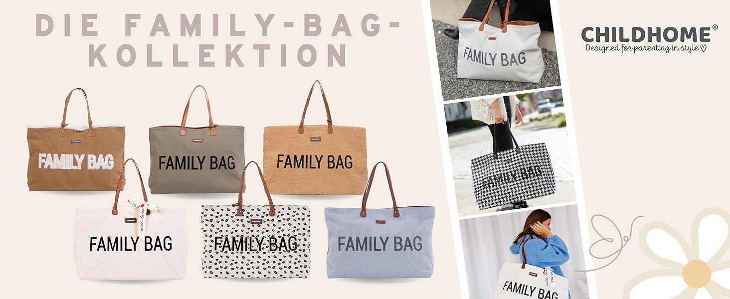 Дитяча сумка Childhome Family Bag для мами, велика дорожня/пеленальна, знімна косметичка, містка