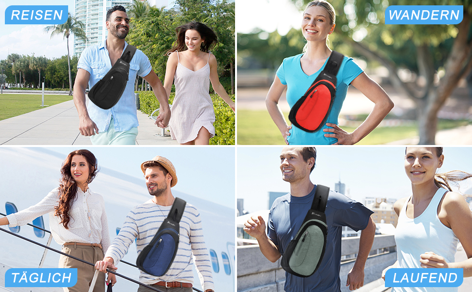 Чоловіча нагрудна сумка Sciphylia Sling Bag – рюкзак через плече, антикрадіжка, для подорожей, спорту та активного відпочинку, чорний