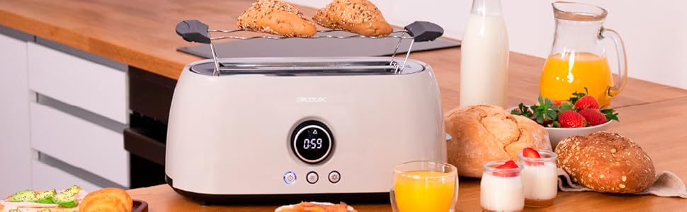 Тостер Cecotec ClassicToast 8000 Biege Double: 800 Вт, 2 широкі слоти, 3 функції