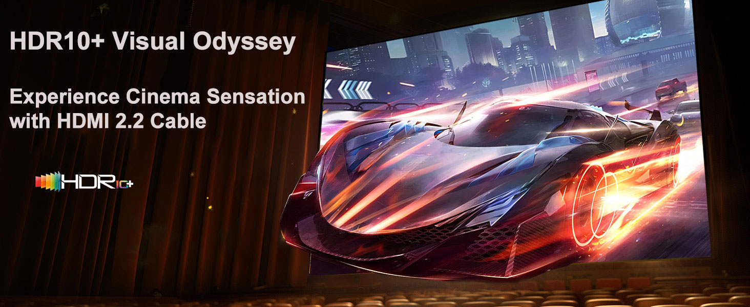 HDMI 2.1 Кабель 1м, 16K HDMI, 96Gbit/s, Підтримка 16K 60Hz, 8K 60Hz, 4K 240Hz, сумісний з PS5/4, Fire TV, ноутбук, ПК