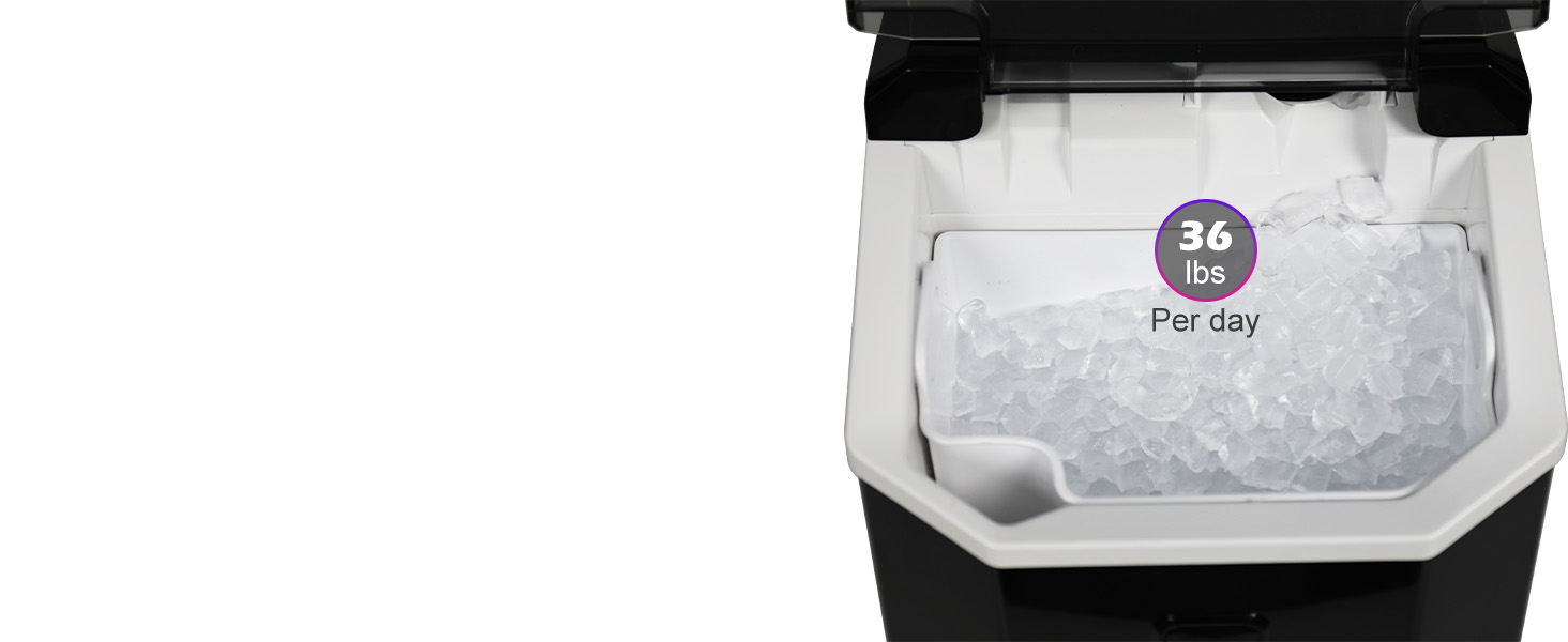 Машина для приготування кубиків льоду Ice Maker - 2L, чорна, з LED-дисплеєм, лопаткою та кошиком. Швидке приготування льоду за 6 хвилин.
