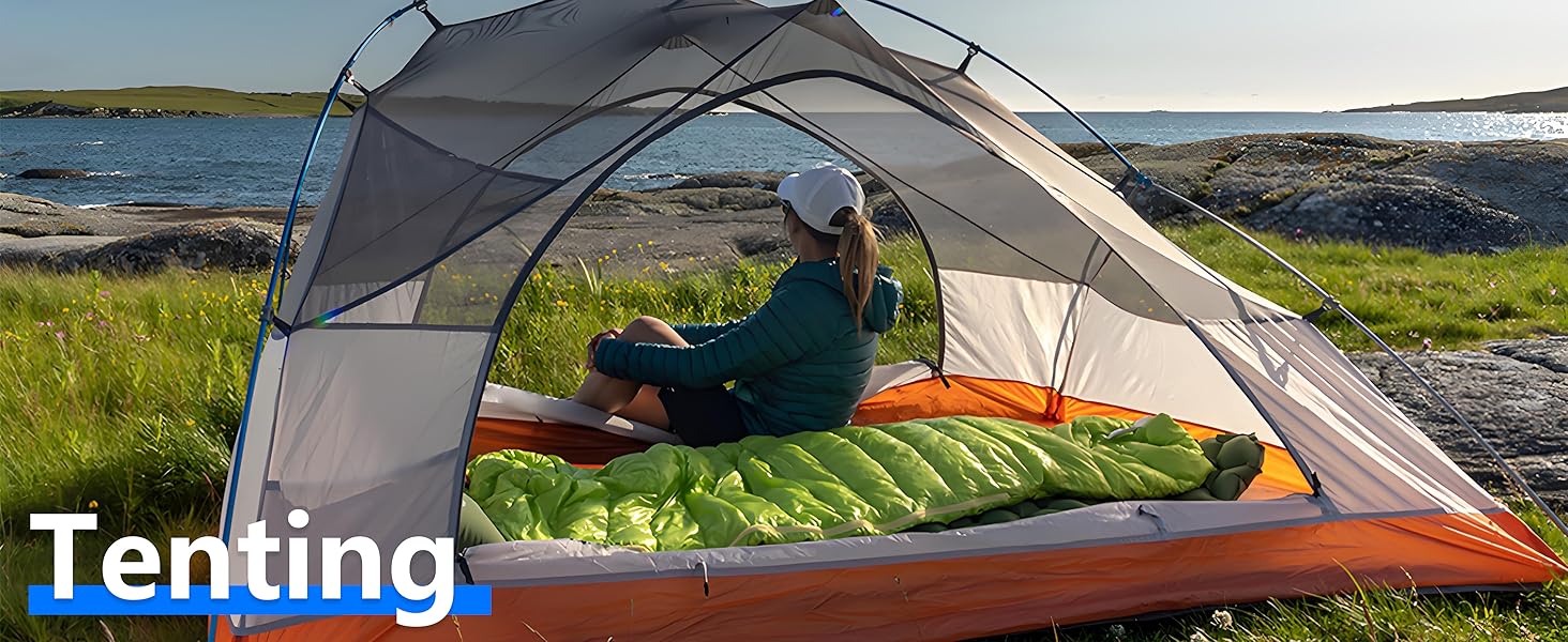 Каремат самонадувний Hioutdoor 10 см для кемпінгу, трекінгу та відпочинку на природі. Легкий, з насосом-помпою та подушкою. Сірий.