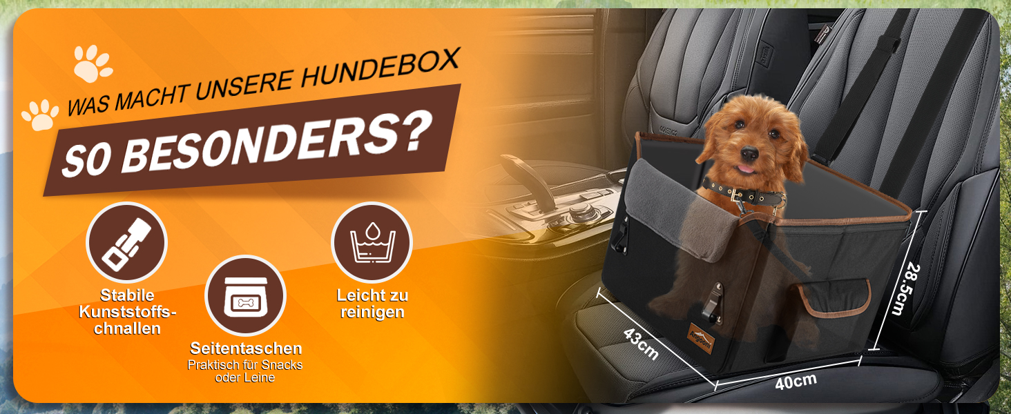 Автокрісло для собак: безпечне та комфортне з кишеньками та плюшевим подушкою (чорний)