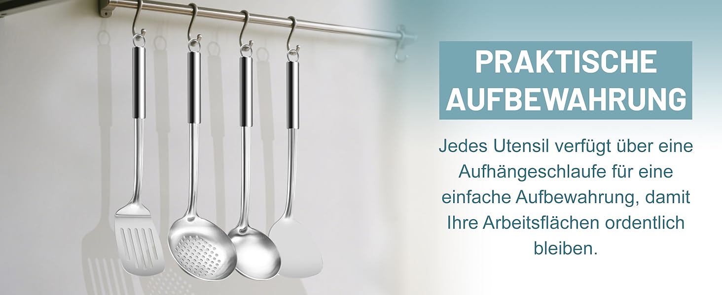 Набір кухонного приладдя Pleafind 4 шт. з нержавіючої сталі (304) - ложка, шумовка, лопатка, ложка для супу