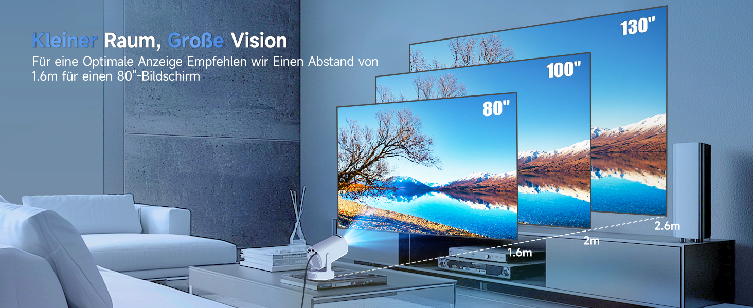 Magcubic Mini Beamer: Портативний проєктор 4K FHD 1080P з Android 11, WiFi 6, Bluetooth 5.4, автотрапецеїдною корекцією та 180° обертанням, вбудований 5W динамік та ручне фокусування