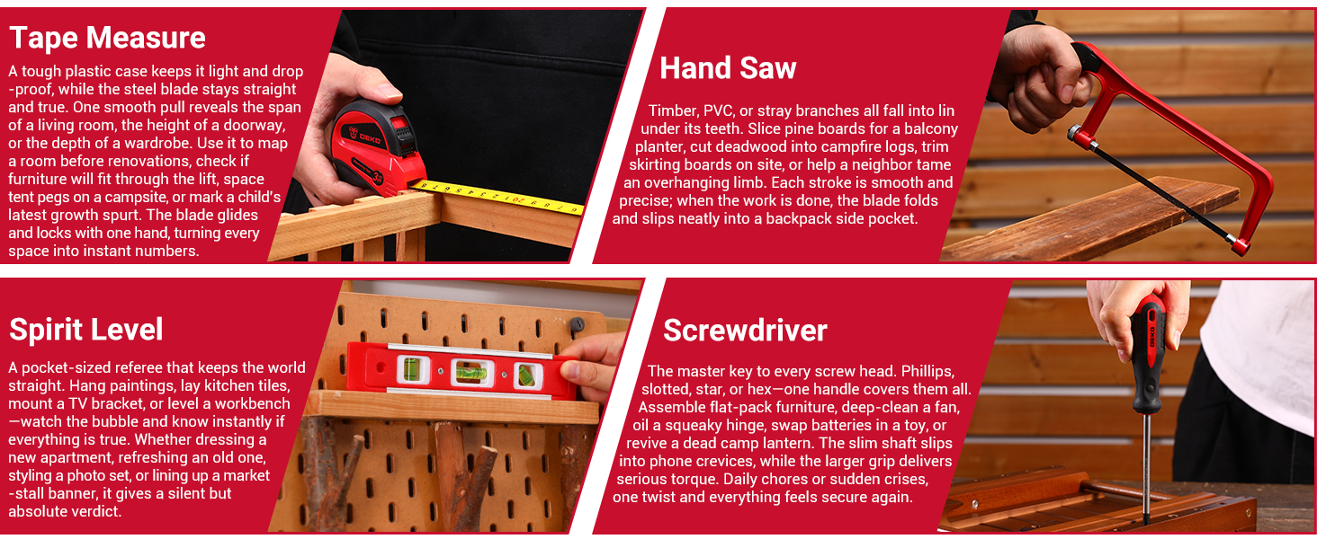 Акумуляторна дриль-шуруповерт DEKO 12V: набір інструментів 238 шт. з акумулятором для дому, ремонту та рукоділля (червоний)