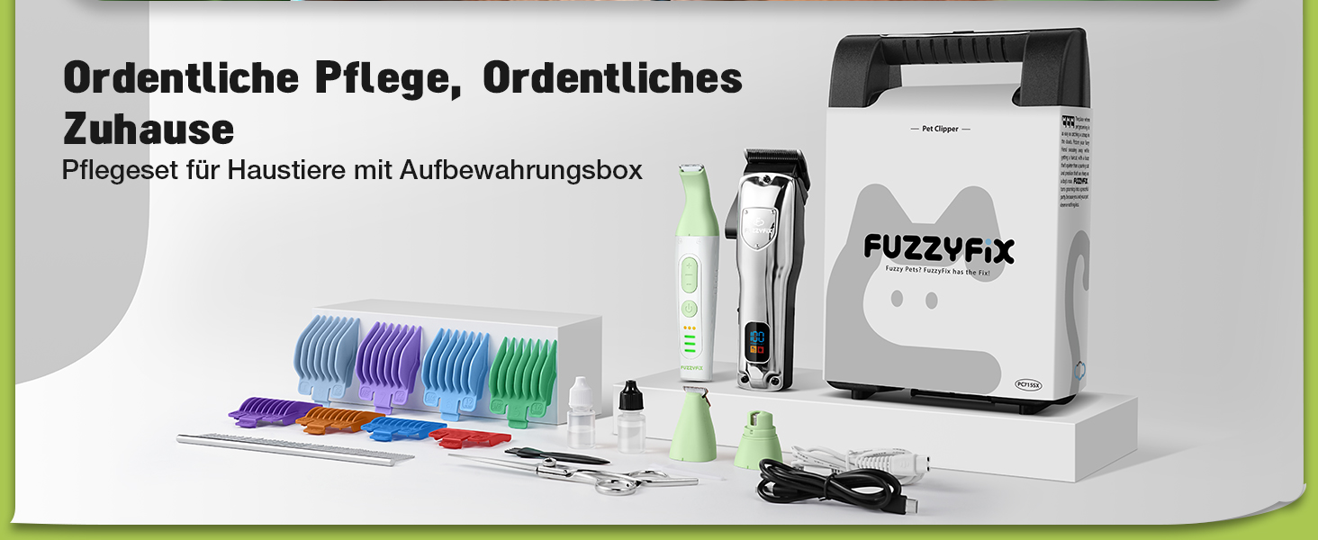 Набір для догляду за шерстю собак 4 в 1: машинка, триммер, точилка для кігтів, срібна