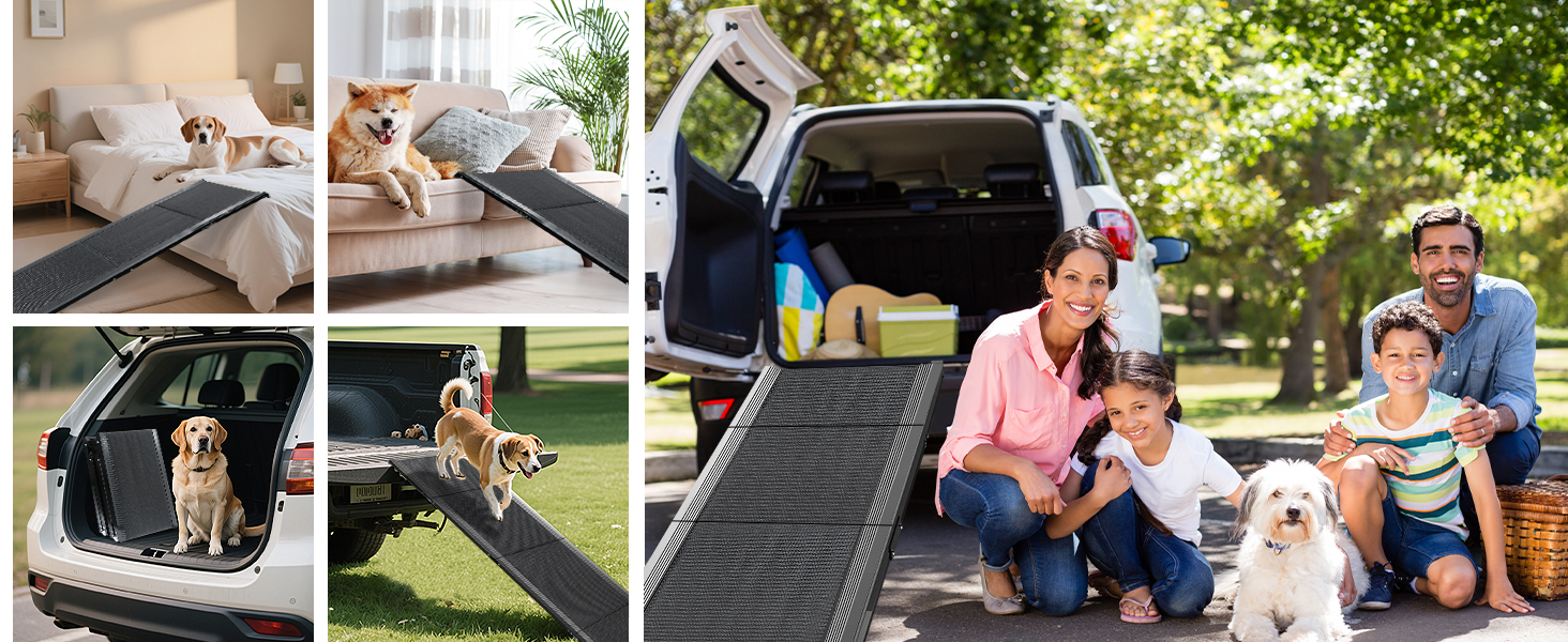 Рампа для собак у машину, розкладна, 180 см, широка 44 см, для великих та середніх собак до 110 кг, антиковзка, для авто, SUV, вантажівок та зовнішніх сходів