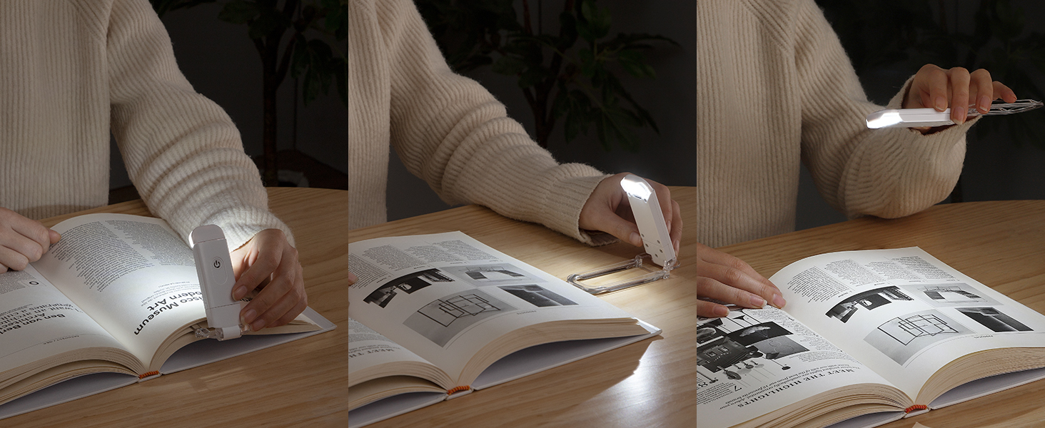 LED лампа для читання DEWENWILS на прищіпці, USB перезарядна, 2 рівні яскравості, біле світло, для дітей та книголюбів