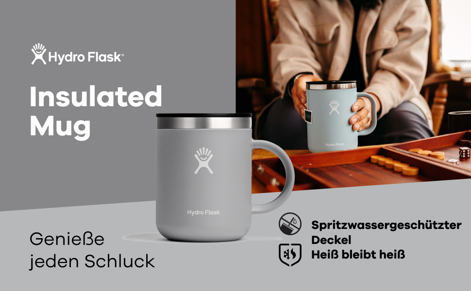 Термокружка Hydro Flask 177 мл (6 oz) з нержавіючої сталі - ізольована, з кришкою та ручкою. Чорний колір