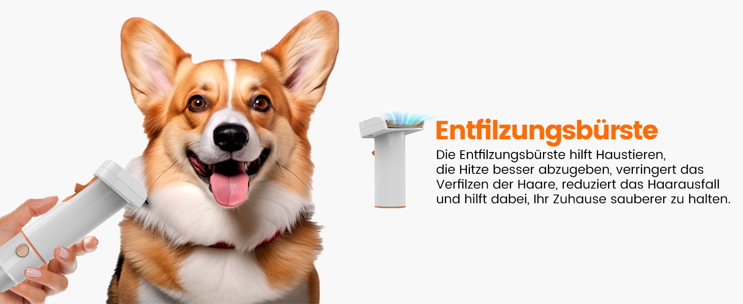 Машинка для стрижки собак AIRROBO PG10 з пилососом 12000 Pa, щітка для собак, видалення шерсті для собак і котів, тиха машинка для стрижки собак з інструментами для грумінгу, контейнер для пилу 1.4L (білий)