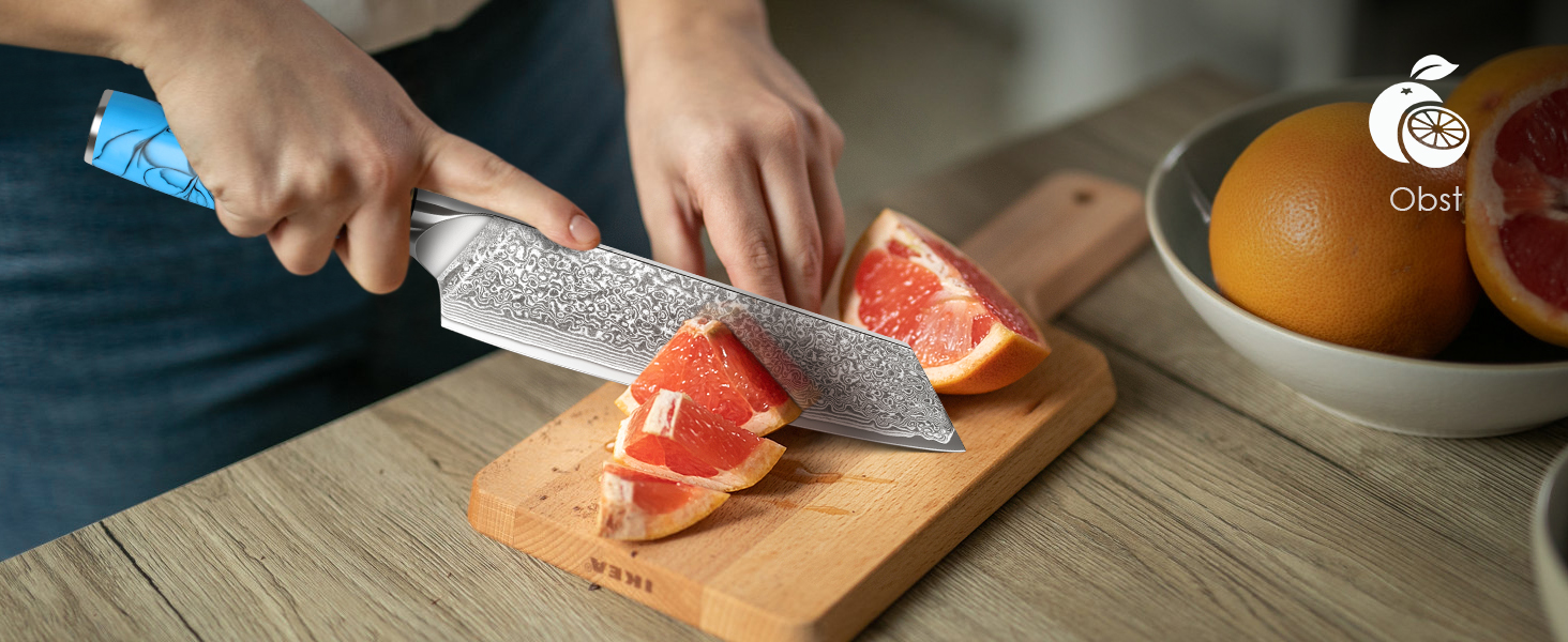 Ніж Kiritsuke з дамаської сталі для кухні, 18.8 см, VG-10, ергономічна ручка, подарункова коробка