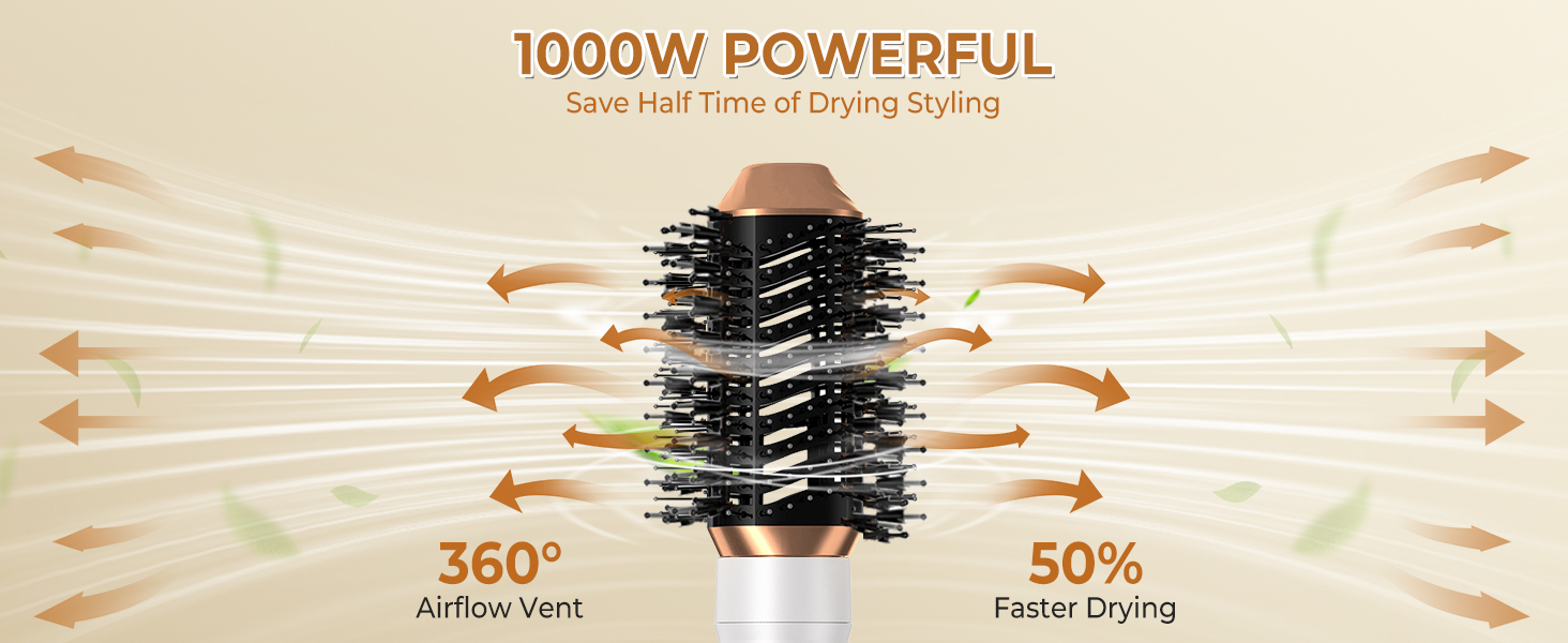 Airstyler 5 в 1: Фен-щітка з іонізацією, 20 м/с, 110 000 об/хв, для створення локонів та випрямлення волосся (фіолетовий)